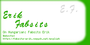 erik fabsits business card